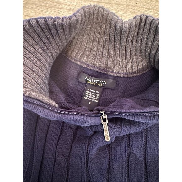 Nautica Navy Blue 3/4 Zip Sweater Size 4 - Picture 4 of 4